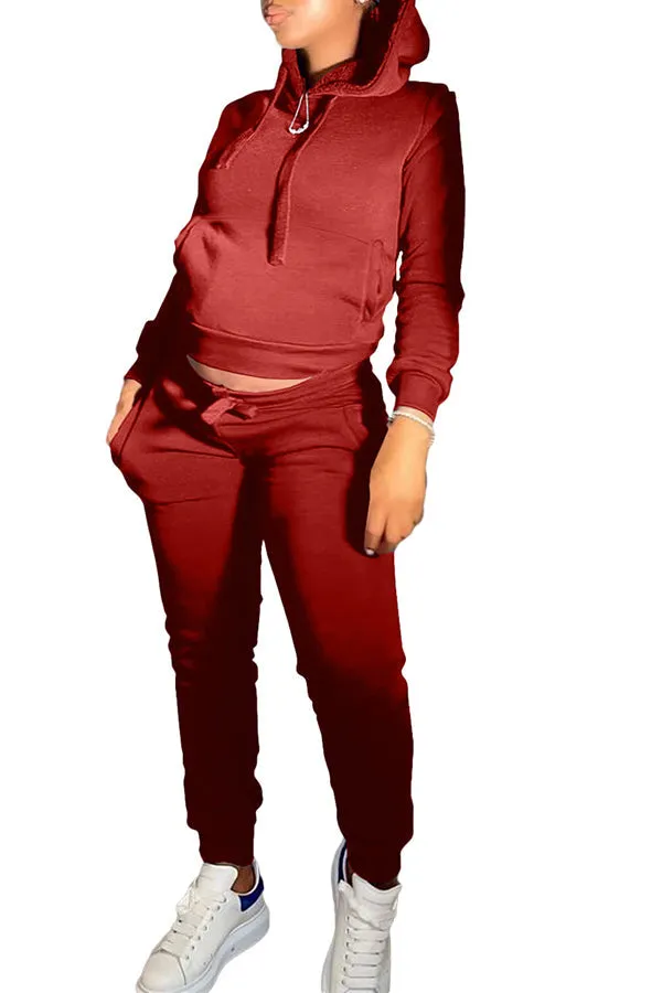 MB FASHION Casual Cozy Jogger Set with Hoodie 274R