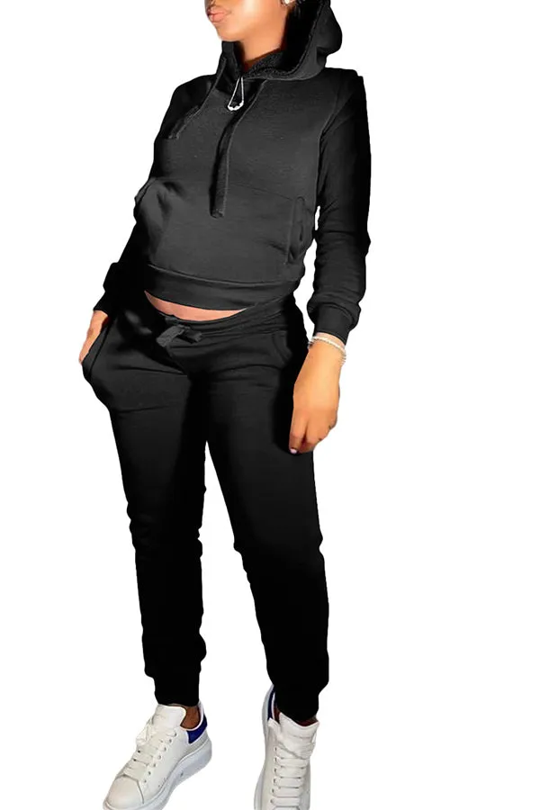 MB FASHION Casual Cozy Jogger Set with Hoodie 274R