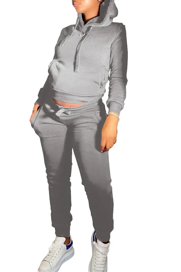 MB FASHION Casual Cozy Jogger Set with Hoodie 274R