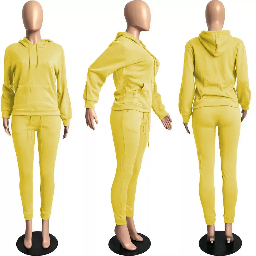 MB FASHION Casual Cozy Jogger Set with Hoodie 274R