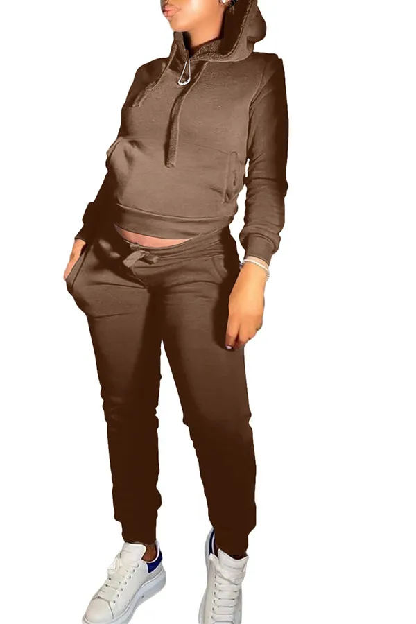 MB FASHION Casual Cozy Jogger Set with Hoodie 274R