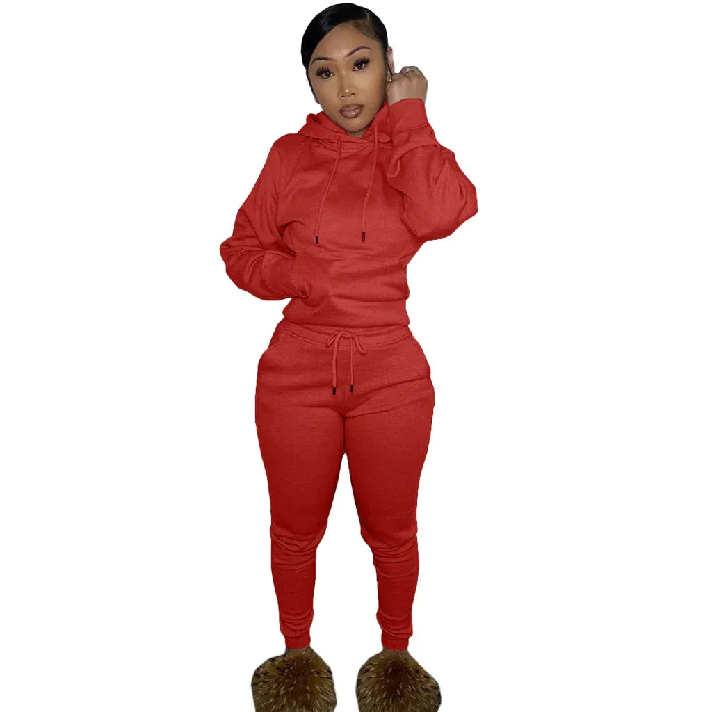 MB FASHION Casual Cozy Jogger Set with Hoodie 274R