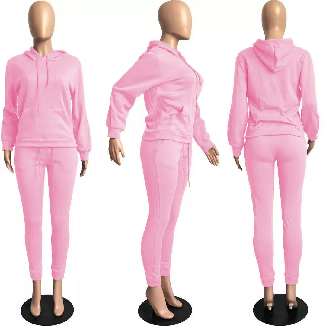 MB FASHION Casual Cozy Jogger Set with Hoodie 274R