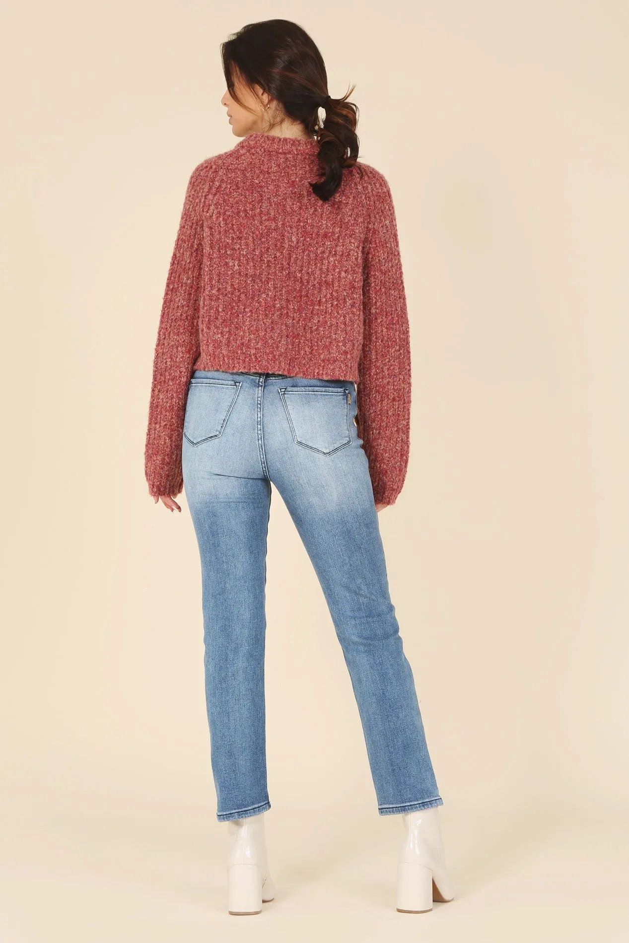 Melange Crop Sweater