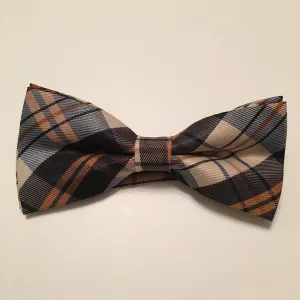 Men Bow Ties - Brown Creme Plaid