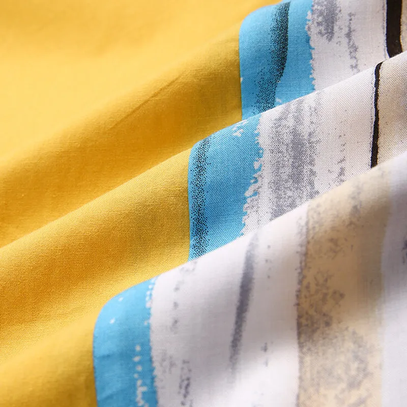 Men's 100% Cotton Stripe Patchwork Shirt