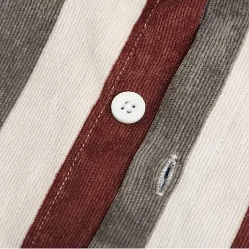 Mens Brief Style Color Stripe Corduroy Shirts