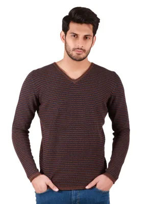 Men's Coffee Brown Sweater - EMTSWT19-015