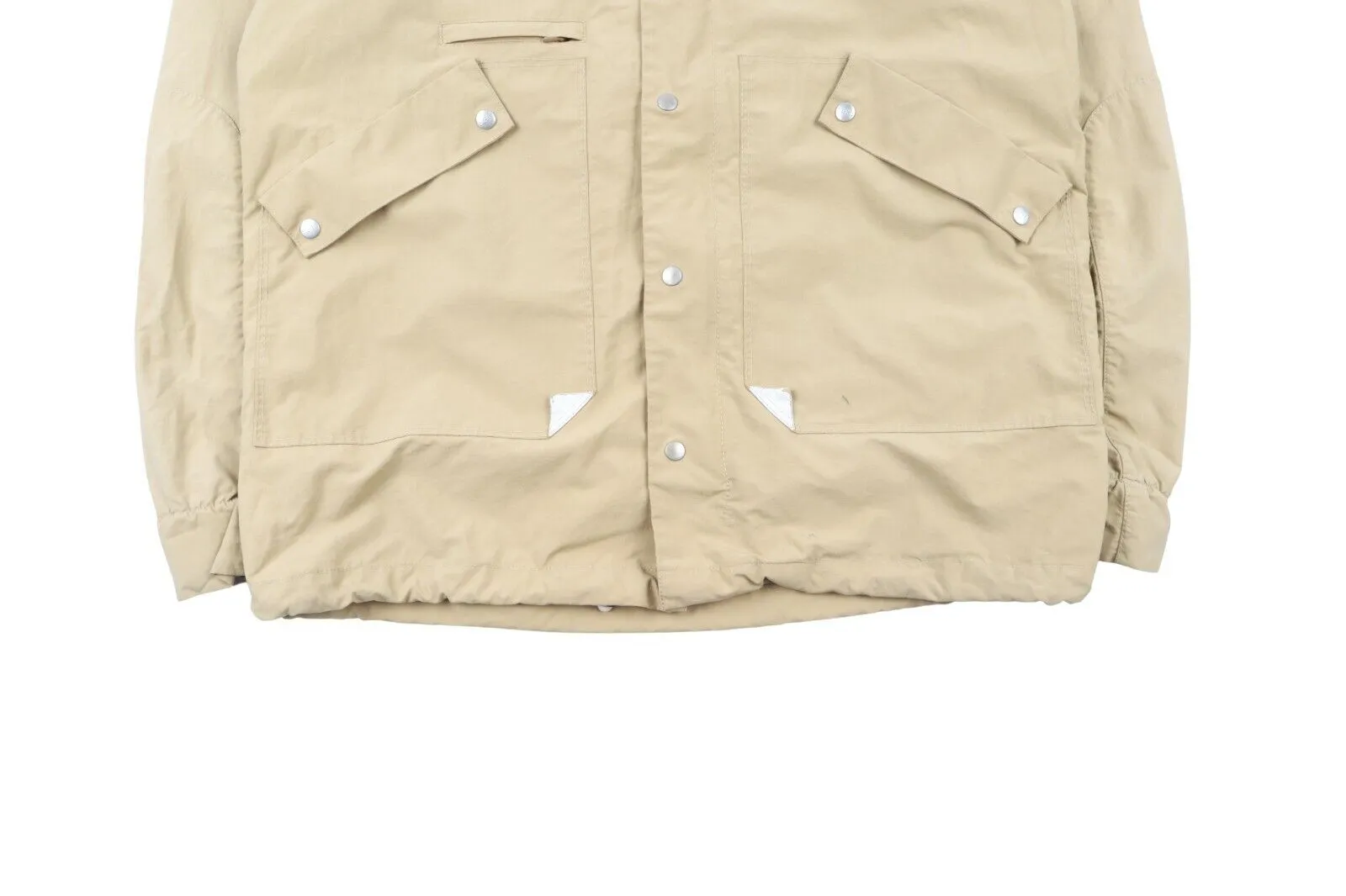Men's FOLK Beige Hooded Outdoor Windrunner Jacket Size 3