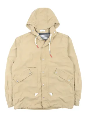 Men's FOLK Beige Hooded Outdoor Windrunner Jacket Size 3