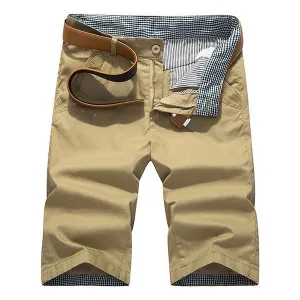 Mens Spring Summer Cotton Breathable Solid Color Shorts Casual Sport Shorts