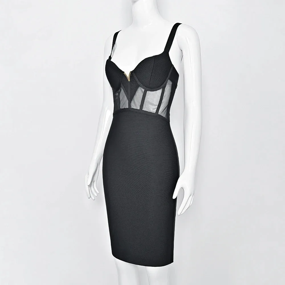 Mesh Black Bodycon Dress