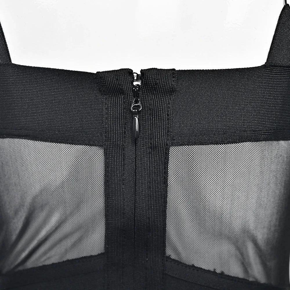 Mesh Black Bodycon Dress