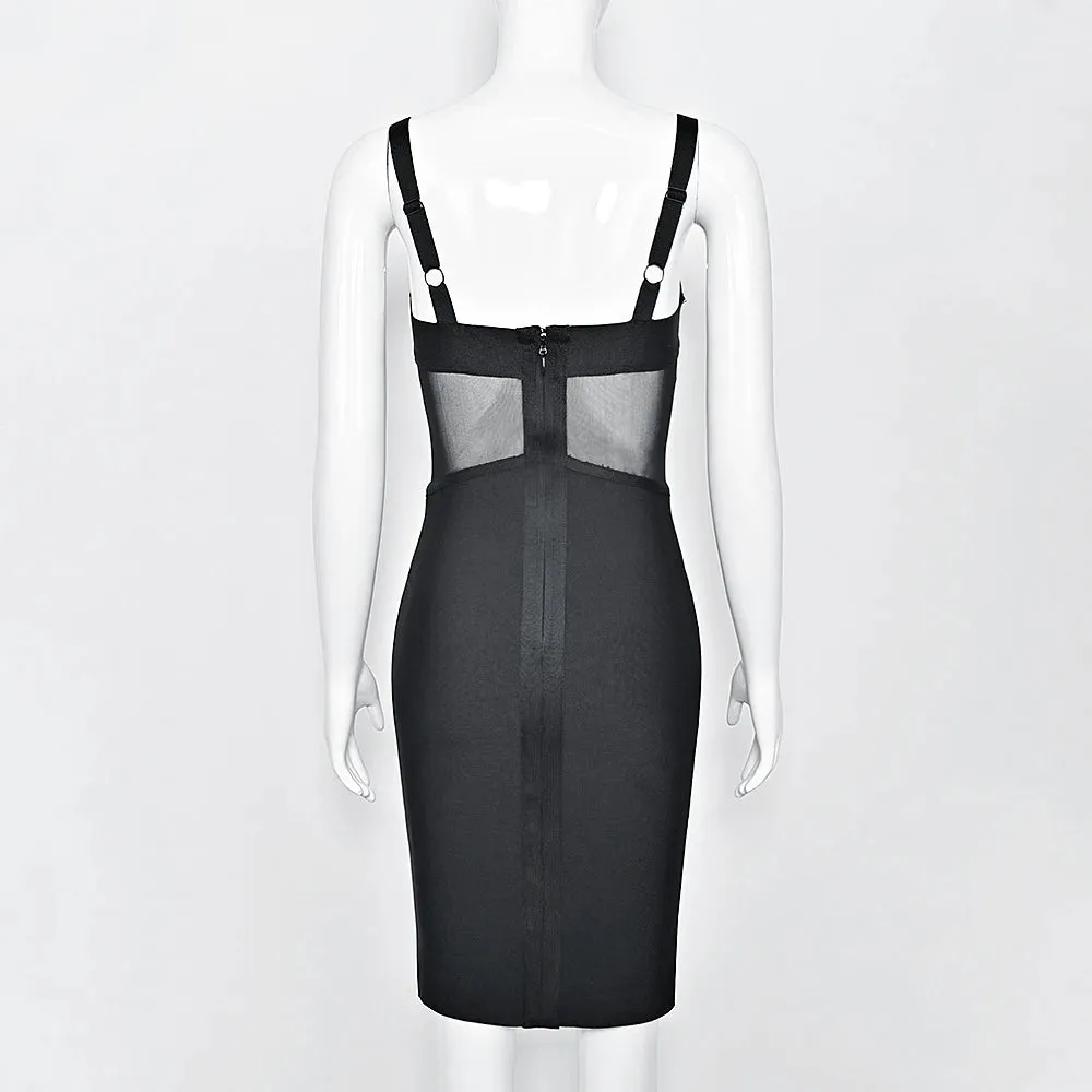 Mesh Black Bodycon Dress