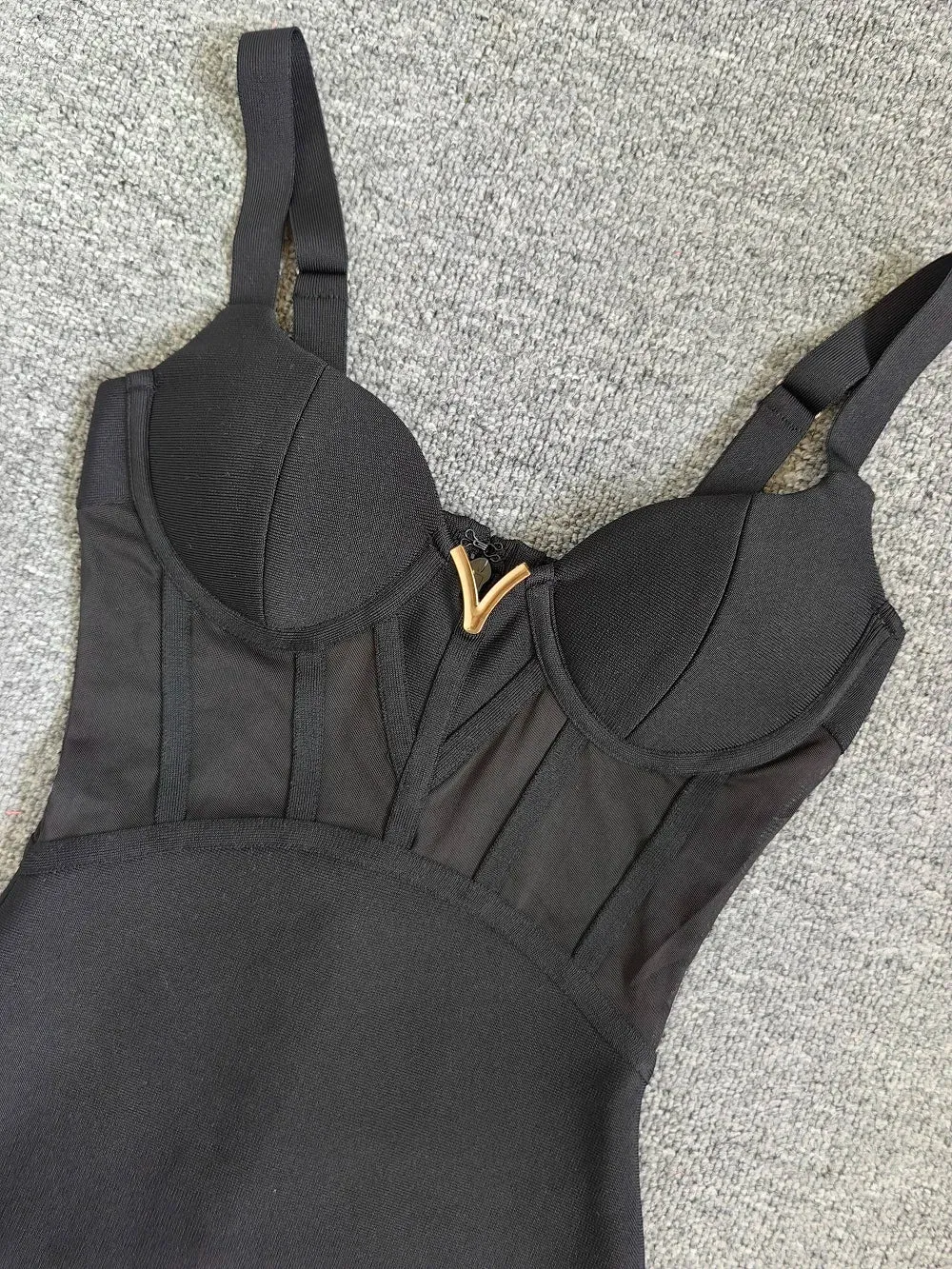 Mesh Black Bodycon Dress