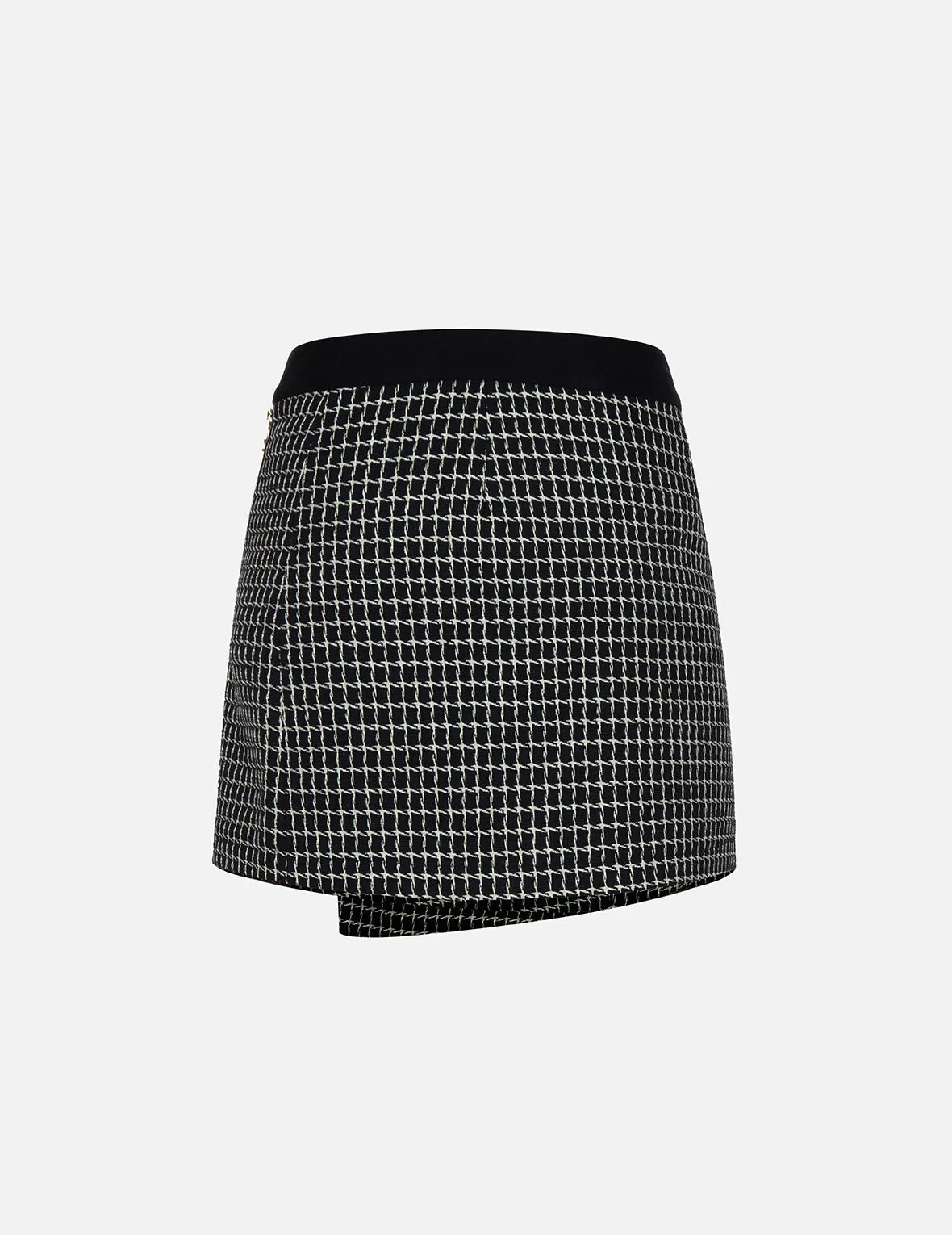 Metallic Wool Tweed Skirt