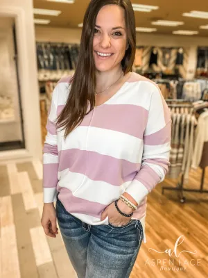 Mia Knit Sweater (Ivory & Lilac)