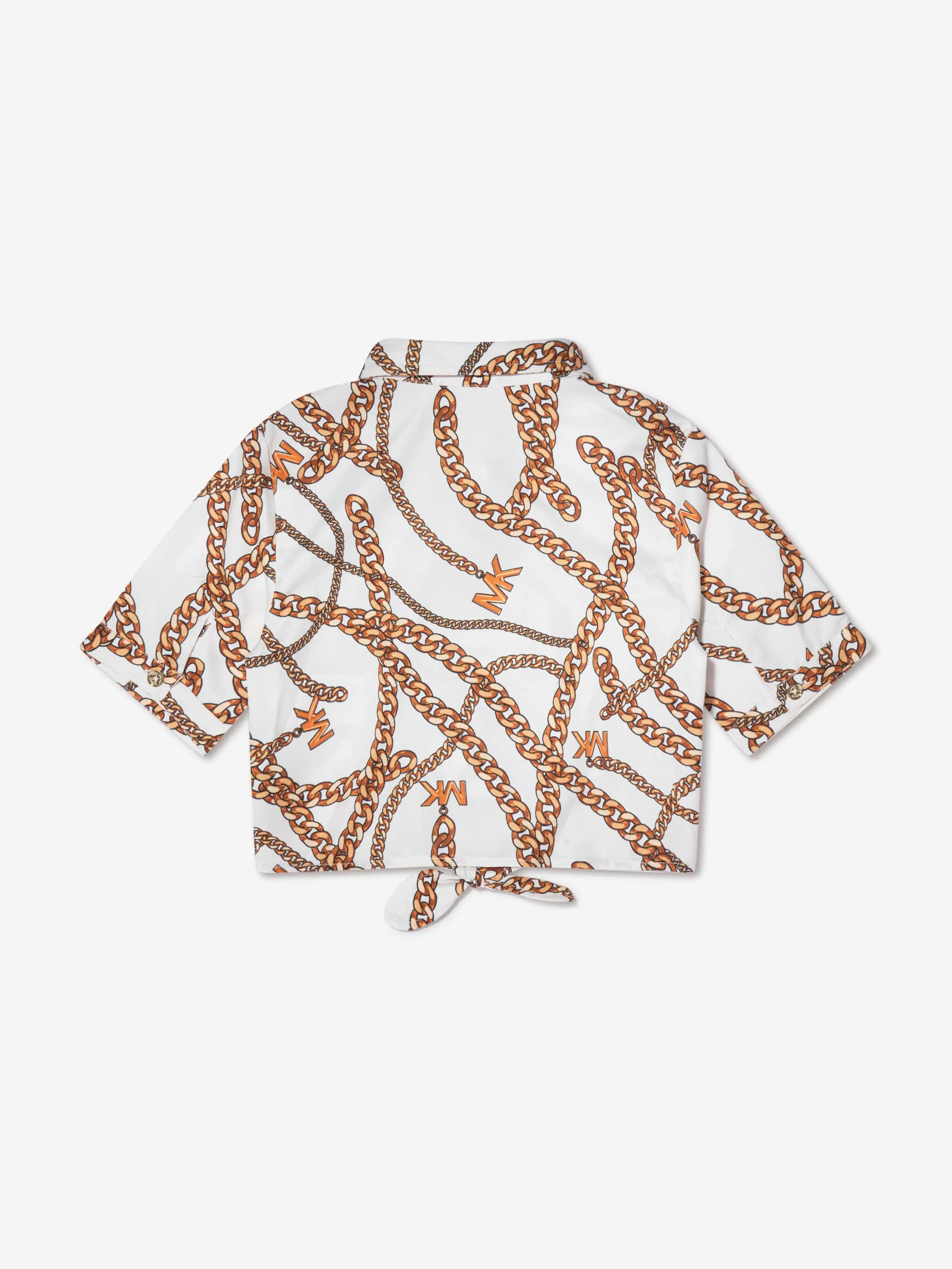 Michael Kors Girls Chain Print Blouse in White