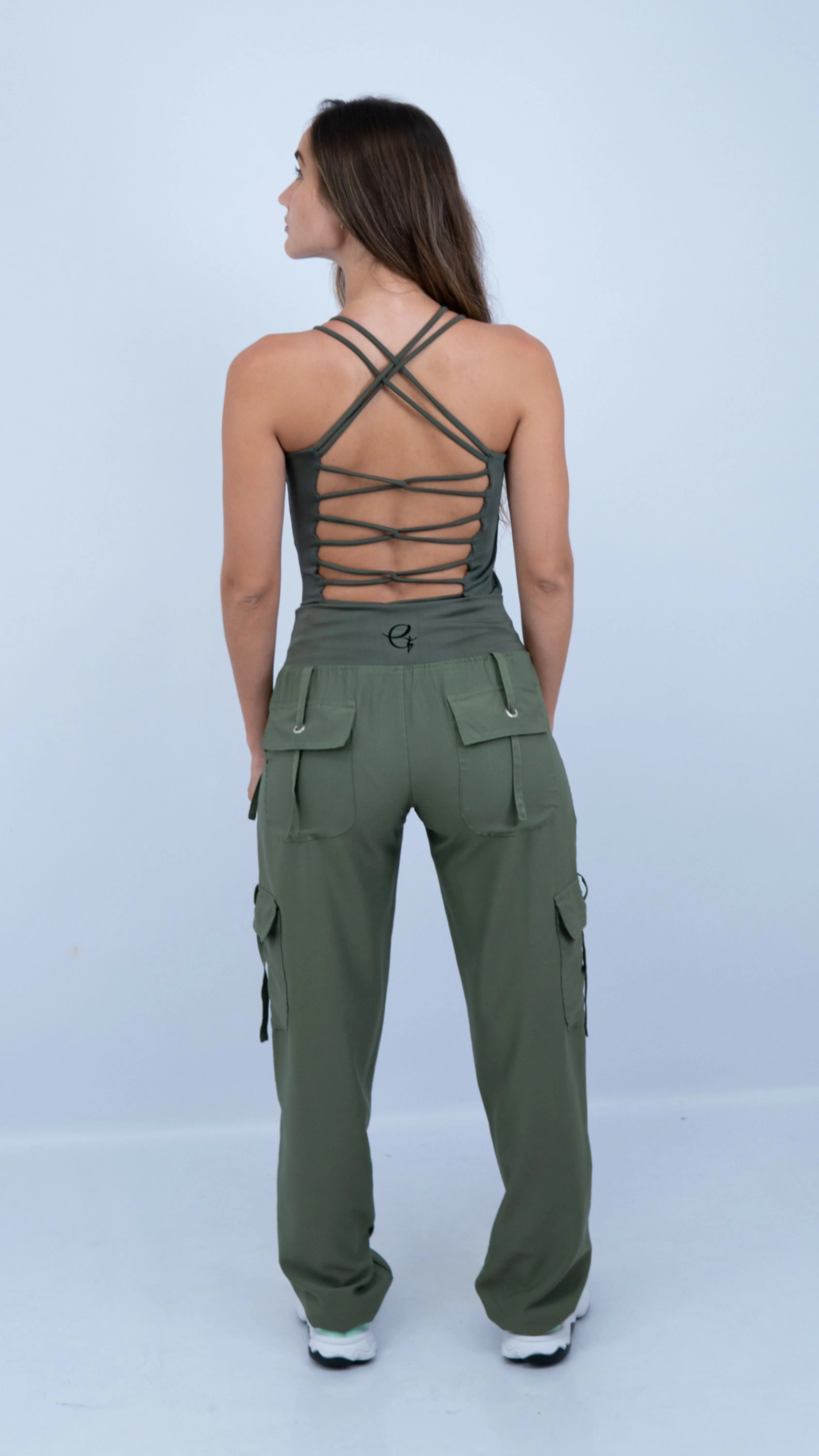 Military Green Strappy Link Tank