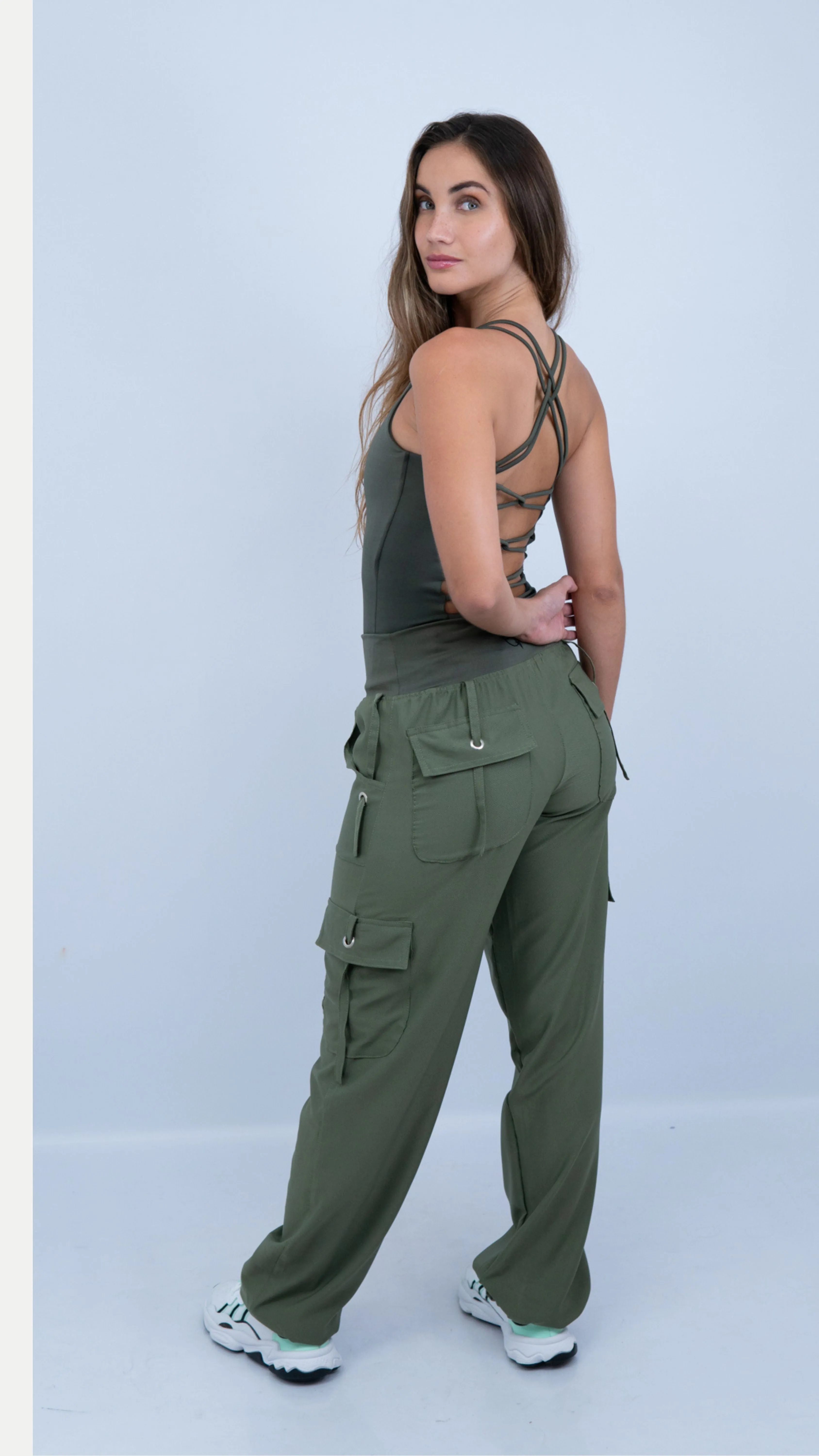 Military Green Strappy Link Tank