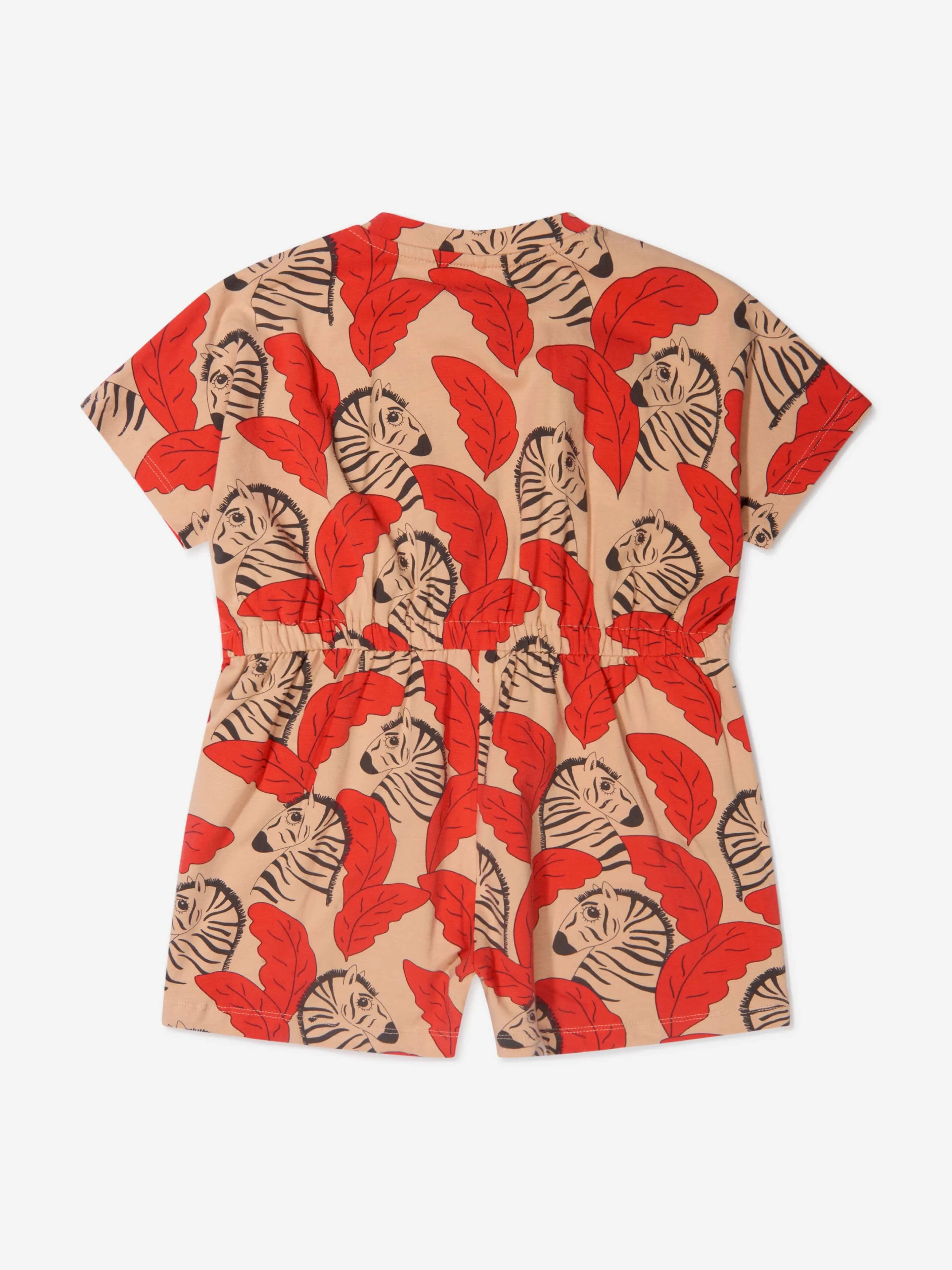 Mini Rodini Girls Organic Cotton Zebra Playsuit