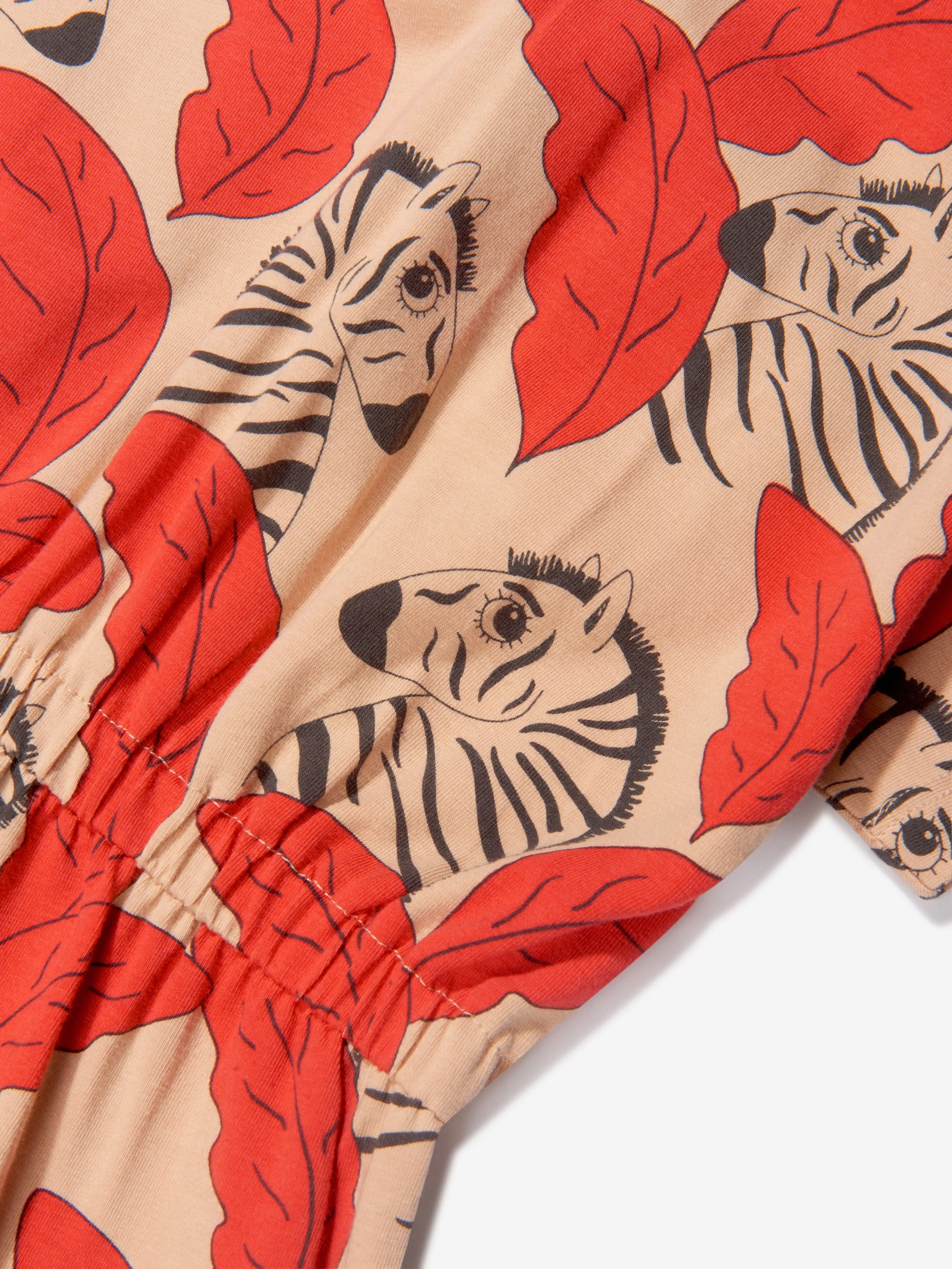 Mini Rodini Girls Organic Cotton Zebra Playsuit