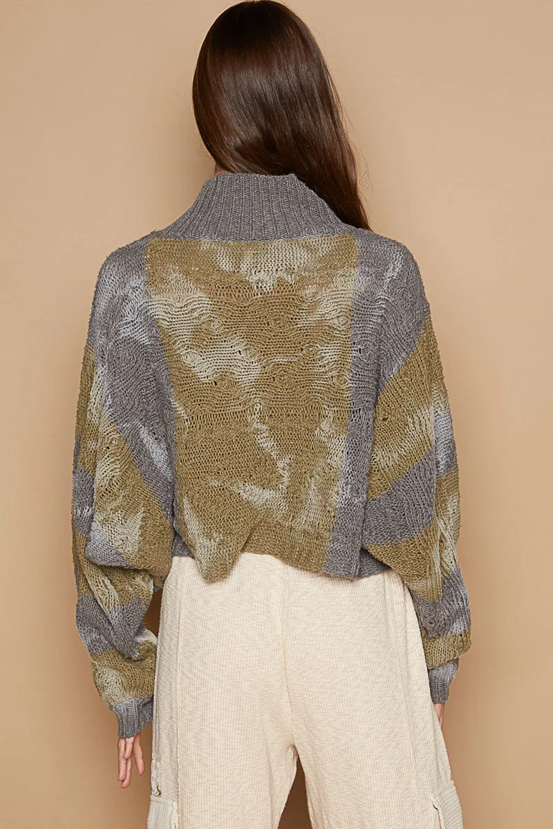 Mock Neck Olive Sweater #544