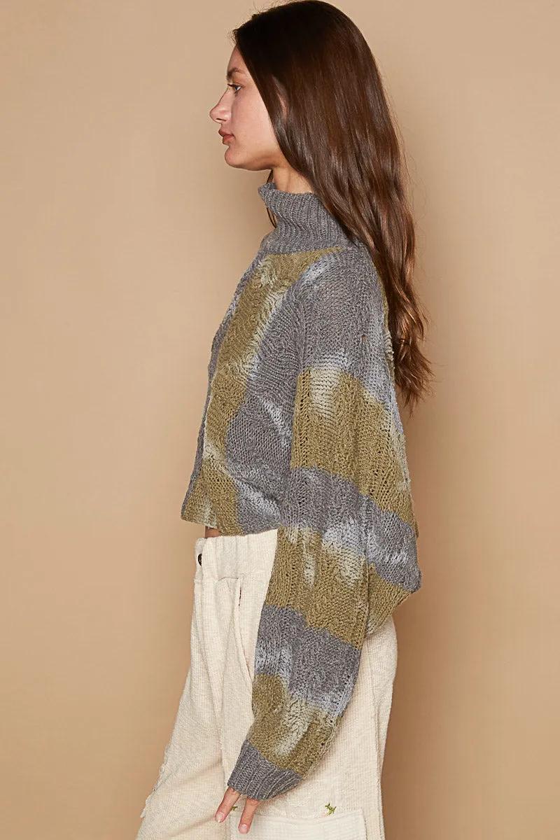 Mock Neck Olive Sweater #544