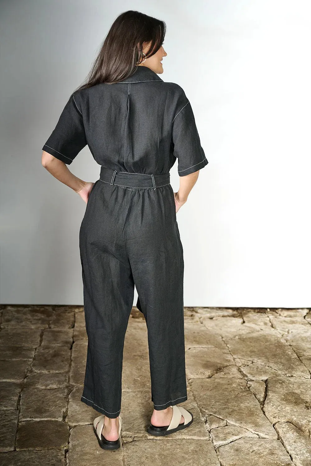 Moda Linen Suit - Black