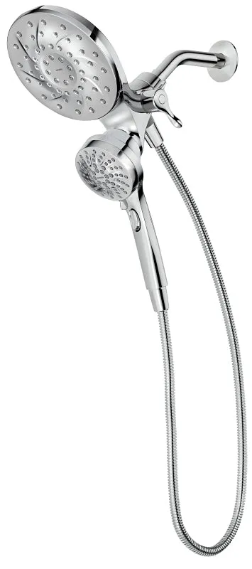Moen 26009 Hand Shower and Rain Shower Combo, 1/2 in Connection, IPS, 2.5 gpm, 6-Spray Function, Chrome, 6-1/2 in Dia :CD: QUANTITY: 1