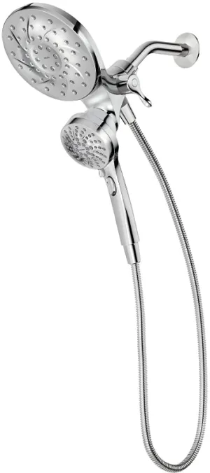 Moen 26009SRN Hand Shower and Rain Shower Combo, Round, 1/2 in Connection, IPS, 2.5 gpm, 6-Spray Function, Metal :CD: QUANTITY: 1