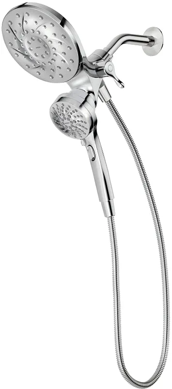 Moen 26009SRN Hand Shower and Rain Shower Combo, Round, 1/2 in Connection, IPS, 2.5 gpm, 6-Spray Function, Metal :CD: QUANTITY: 1