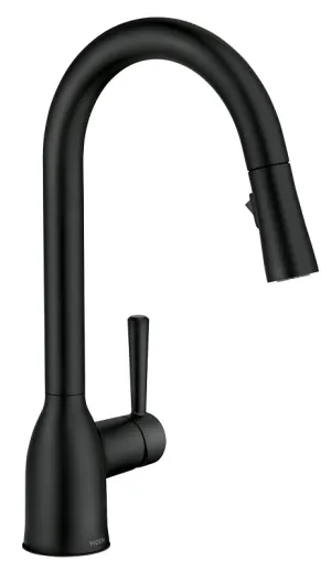 Moen Adler Series 87233BL Pull-Down Kitchen Faucet, 1.5 gpm, 1-Faucet Handle, 1-Faucet Hole, Metal, Matte Black :EA: QUANTITY: 1
