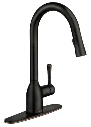 Moen Adler Series 87233BRB Pull-Down Kitchen Faucet, 1.5 gpm, 1-Faucet Handle, 1-Faucet Hole, Metal, Lever Handle :EA: QUANTITY: 1
