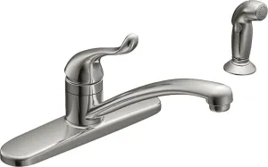 Moen Adler Series CA87530 Kitchen Faucet, 1.5 gpm, 1-Faucet Handle, Stainless Steel, Chrome Plated, Deck Mounting :EA: QUANTITY: 1