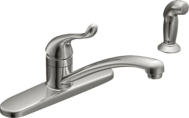 Moen Adler Series CA87530 Kitchen Faucet, 1.5 gpm, 1-Faucet Handle, Stainless Steel, Chrome Plated, Deck Mounting :EA: QUANTITY: 1
