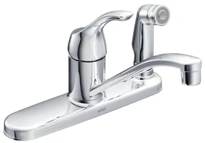 Moen Adler Series CA87554C Kitchen Faucet, 1.5 gpm, 1-Faucet Handle, Stainless Steel, Chrome Plated, Deck Mounting :EA: QUANTITY: 1