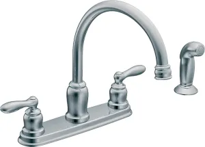 Moen Caldwell Series CA87888 Kitchen Faucet, 1.5 gpm, 2-Faucet Handle, Stainless Steel, Chrome Plated, Deck Mounting :EA: QUANTITY: 1