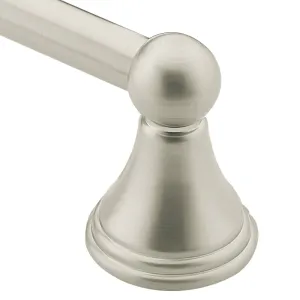 Moen DN8418BN Towel Bar, 18 in L Rod, Aluminum, Brushed Nickel, Surface Mounting :CD: QUANTITY: 1