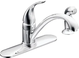Moen Torrance Series CA87480 Kitchen Faucet, 1.5 gpm, 1-Faucet Handle, Stainless Steel, Chrome Plated, Deck Mounting :EA: QUANTITY: 1