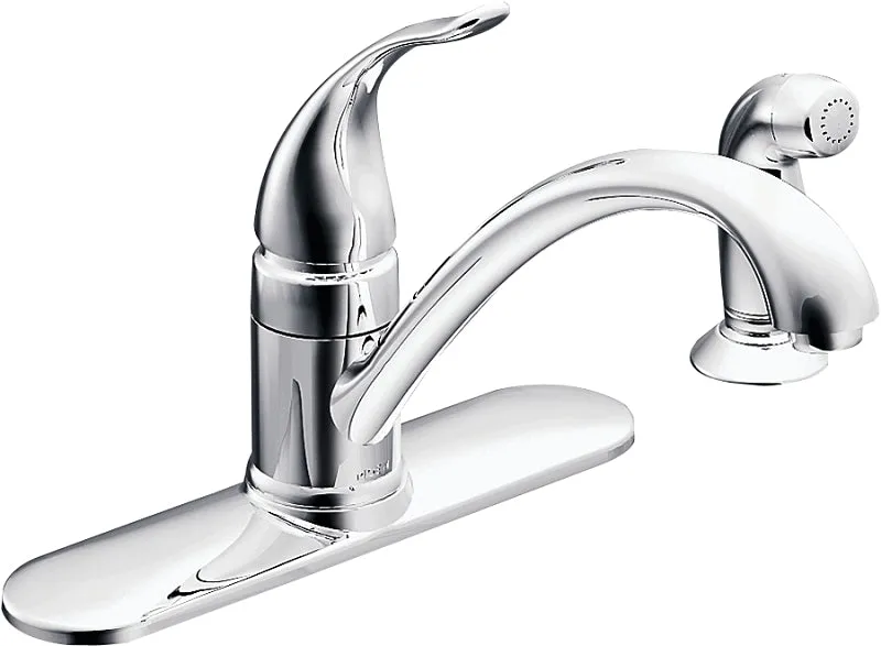 Moen Torrance Series CA87480 Kitchen Faucet, 1.5 gpm, 1-Faucet Handle, Stainless Steel, Chrome Plated, Deck Mounting :EA: QUANTITY: 1