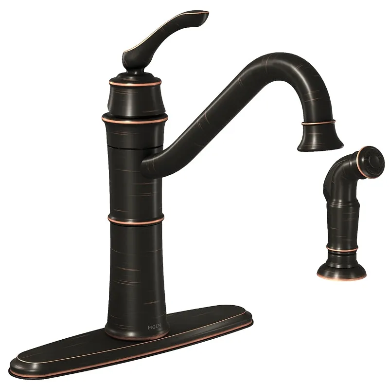 Moen Wetherly Series 87999BRB Kitchen Faucet, 1.5 gpm, 1-Faucet Handle, Stainless Steel, Mediterranean Bronze :EA: QUANTITY: 1