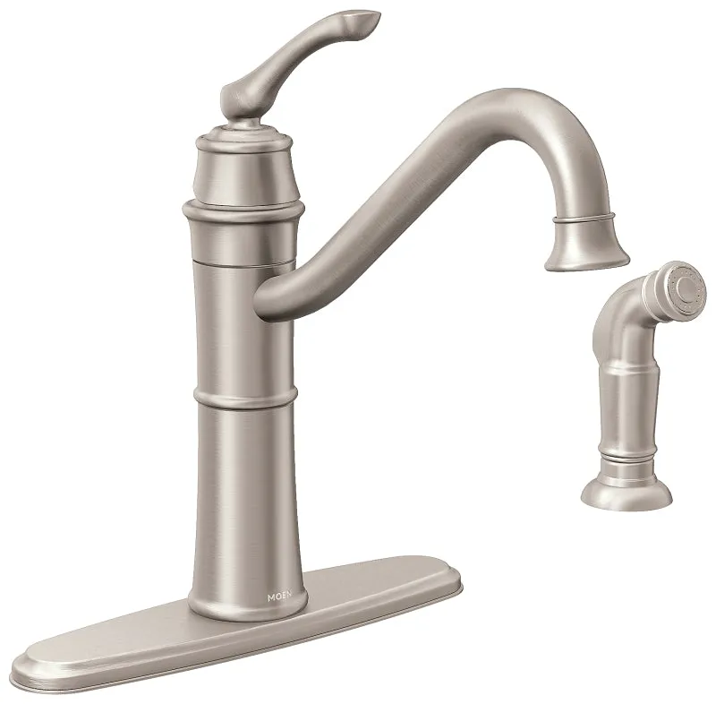 Moen Wetherly Series 87999SRS Kitchen Faucet, 1.5 gpm, 1-Faucet Handle, Stainless Steel, Stainless Steel, Deck Mounting :EA: QUANTITY: 1