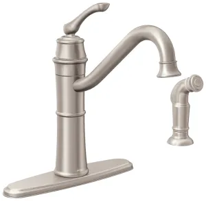 Moen Wetherly Series 87999SRS Kitchen Faucet, 1.5 gpm, 1-Faucet Handle, Stainless Steel, Stainless Steel, Deck Mounting :EA: QUANTITY: 1