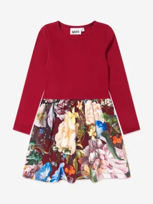 Molo Girls Organic Cotton Long Sleeve Flower Dress