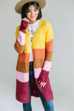 Multi Striped Sweater Cardigan
