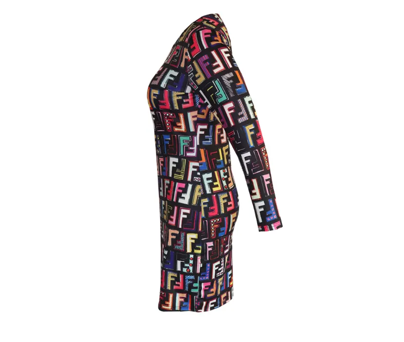 Multicolor Print Nightclub Dress