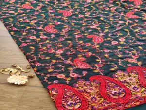 Multicolor Traditional Embroidered Kashmiri Georgette Fabric (Wholesale)