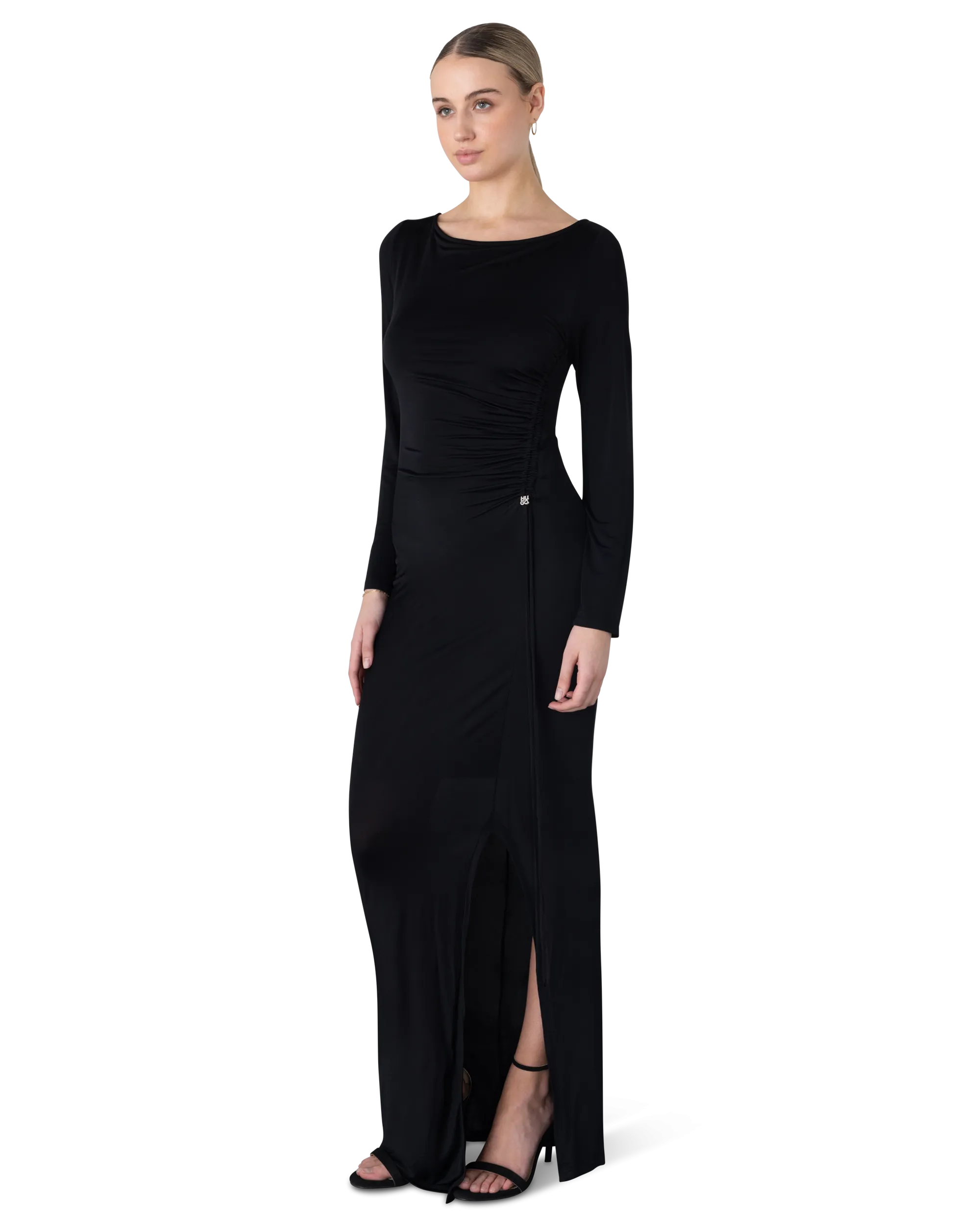 Narianne Boat Neck Long Dress
