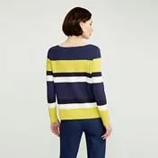 Navy and Mimosa Colour Block Sweater